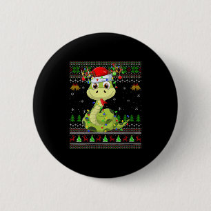 Badge Rond 5 Cm Chemises de Noël laides pour femmes serpent Rennes