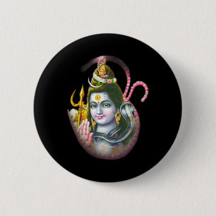 Badge Rond 5 Cm Chemises de yoga Dieu hindou spirituel Krishna Méd