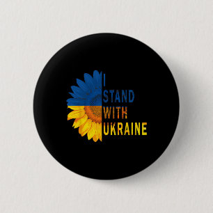 Badge Rond 5 Cm Chemises Drapeau Ukraine Tournesol Je Suis Avec L'
