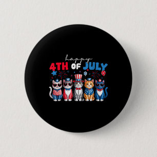 Badge Rond 5 Cm Chemises drôles de chats fiers heureux 4 juillet p