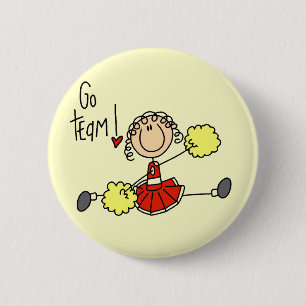 Badge Rond 5 Cm Chemises et cadeaux de meneuse de claque rouge