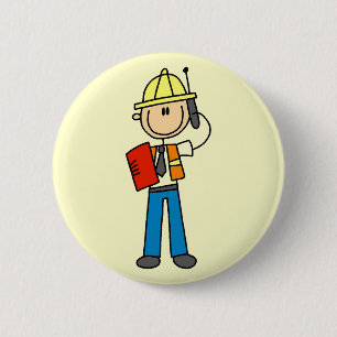 Badge Rond 5 Cm Chemises et Cadeaux pour Contremaîtres de Construc