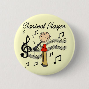 Badge Rond 5 Cm Chemises et Cadeaux pour Joueur de Clarinette en B