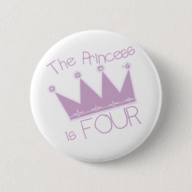 Badge Rond 5 Cm Chemises Princess Crown 4th Birthday (Devant)
