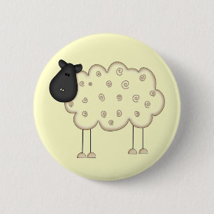 Badge Rond 5 Cm Chemises Stick Figure Sheep et Cadeaux