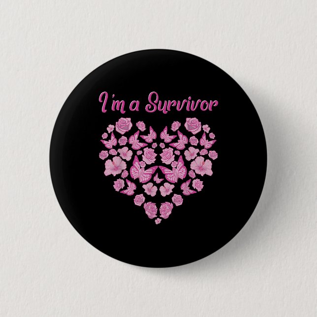 Badge Rond 5 Cm Chemises Survivantes Du Cancer Du Sein Pour Les Fe (Devant)