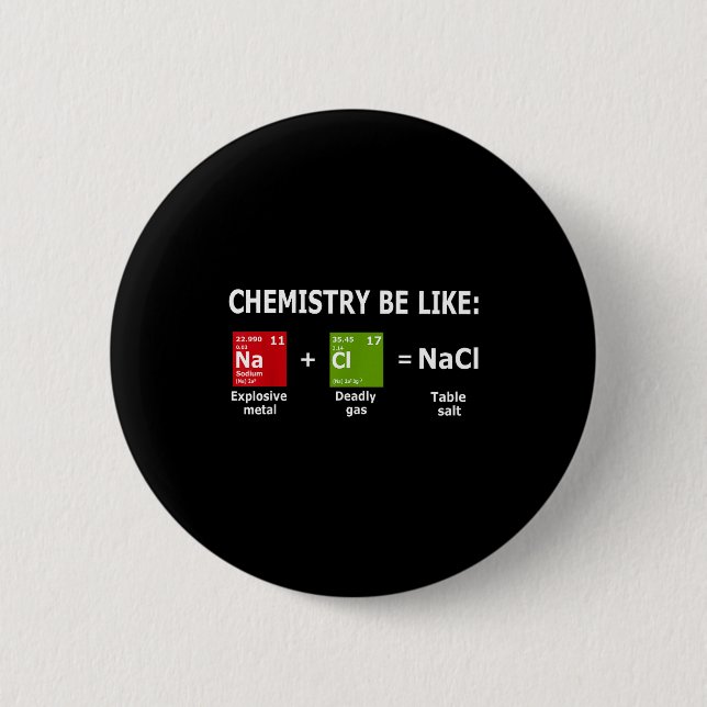 Badge Rond 5 Cm Chemistry Be Like Nacl  (Devant)