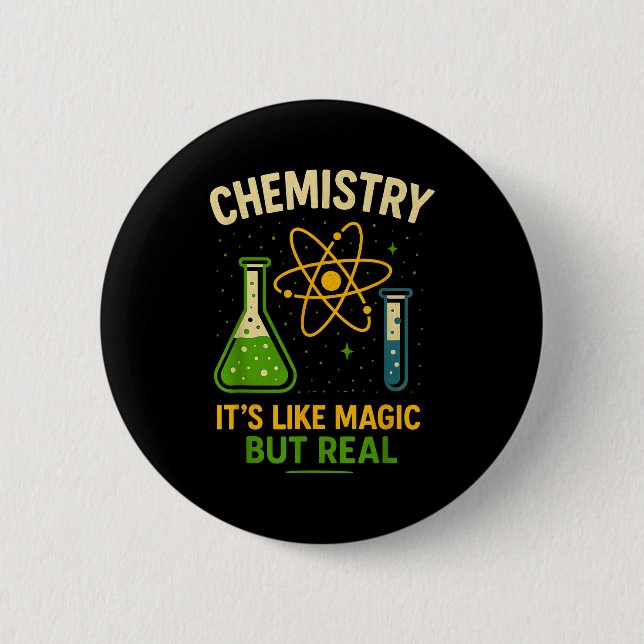 Badge Rond 5 Cm Chemistry It’s Like Magic Funny Science Teacher St (Devant)
