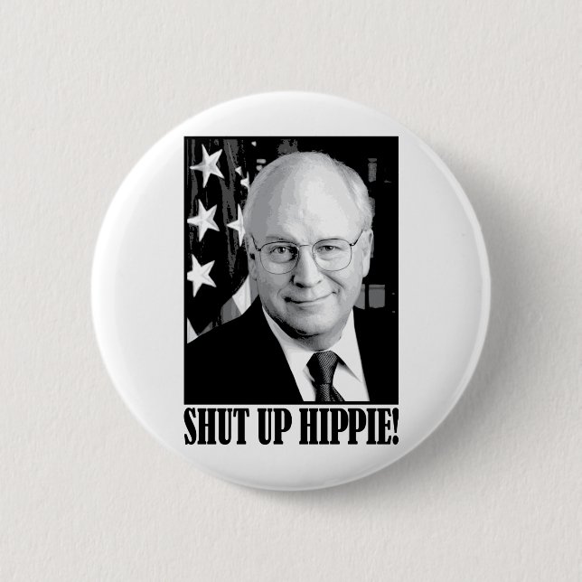 Badge Rond 5 Cm Cheney a fermé la hippie (Devant)