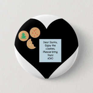 Badge Rond 5 Cm Cher Père Noël - Apportez des jouets