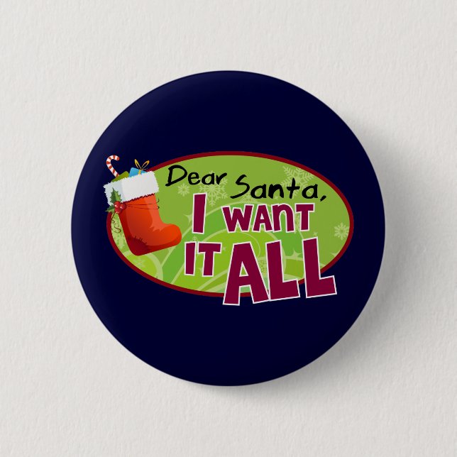 Badge Rond 5 Cm Cher Père Noël Button (Devant)