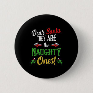 Badge Rond 5 Cm Cher Père Noël, Ce Sont Des Méchants, Des Marrons,