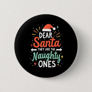 Badge Rond 5 Cm Cher Père Noël, Ce Sont Les Mauvais Et Drôle Famil