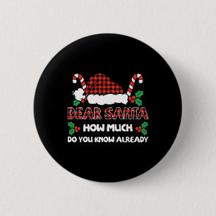 Badge Rond 5 Cm Cher Père Noël Combien Savez-Vous Déjà Noël