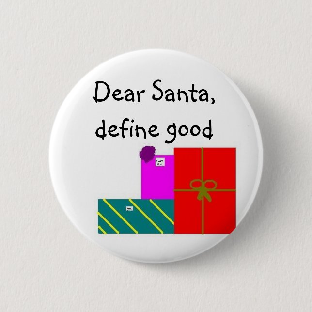 Badge Rond 5 Cm Cher Père Noël, définissent bon (Devant)