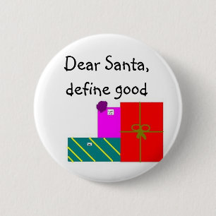 Badge Rond 5 Cm Cher Père Noël, définissent bon