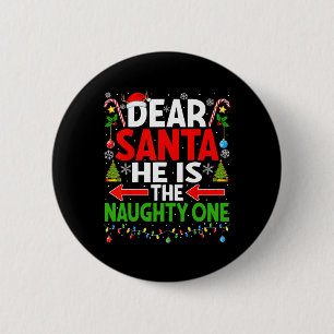 Badge Rond 5 Cm Cher Père Noël, il est coquin un couple de Noël Pa