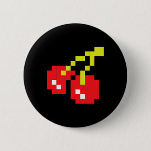 Badge Rond 5 Cm Cherries 80s Jeu vidéo Halloween Costume Easy Gro