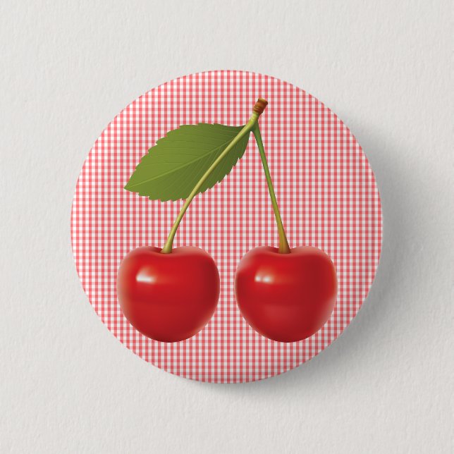 BADGE ROND 5 CM CHERRIES À LA VOIE (Devant)