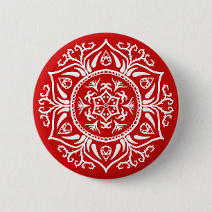 Badge Rond 5 Cm Cherry Mandala