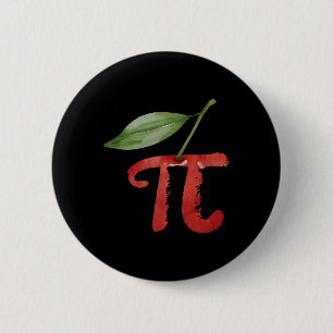 Badge Rond 5 Cm Cherry Pi Day Funny Pie Cherries 3.14 Humour Scien