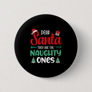 Badge Rond 5 Cm Chers Père Noël, Ils Sont Mauvais Ceux Qui Présent