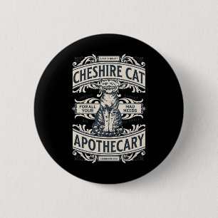 Badge Rond 5 Cm Cheshire Cat - Alice Au Pays Des Merveilles Livre