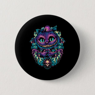 Badge Rond 5 Cm Cheshire Chat Chemise Alice Au Pays Des Merveilles