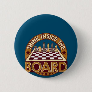Badge Rond 5 Cm ChessBoard Citation Joueur d'échecs Penser Jeu Boa