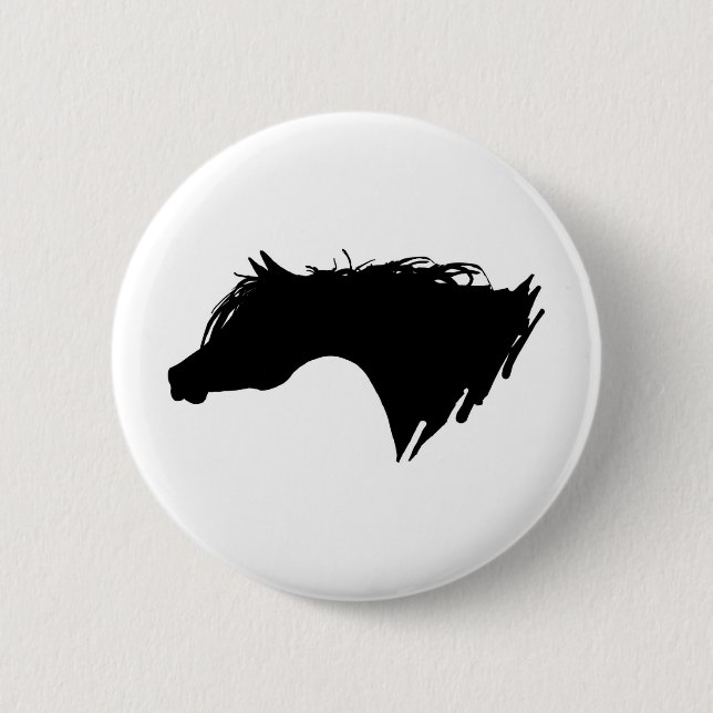 Badge Rond 5 Cm Cheval arabe (Devant)