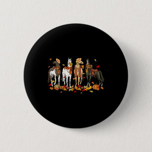 Badge Rond 5 Cm Cheval Automne Thanksgiving Cheval Automne Quitte 