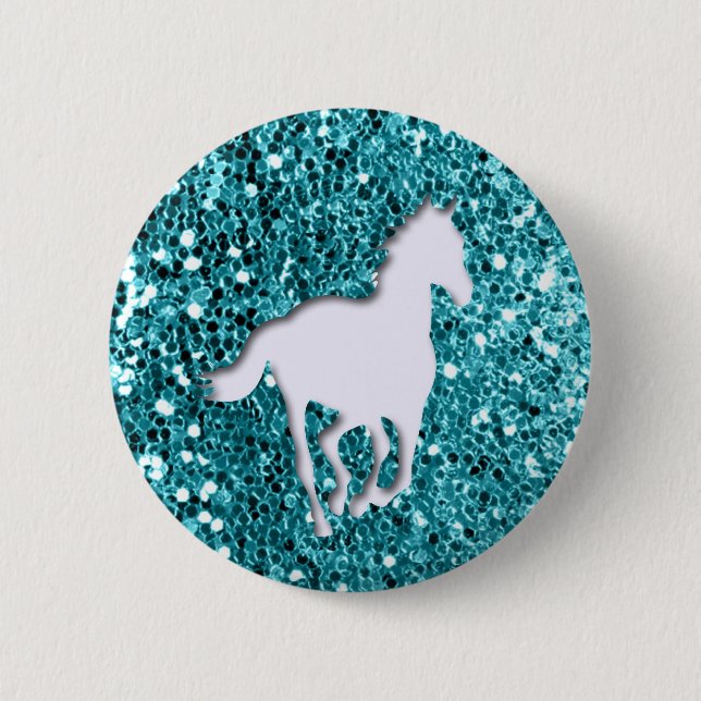 Badge Rond 5 Cm Cheval blanc sur le regard de parties (Devant)