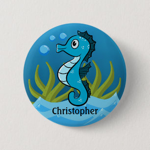 Badge Rond 5 Cm Cheval bleu personnalisé