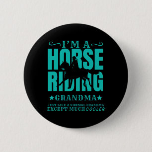 Badge Rond 5 Cm Cheval Cheval Équitation Grand-mère Normal Mais Gl