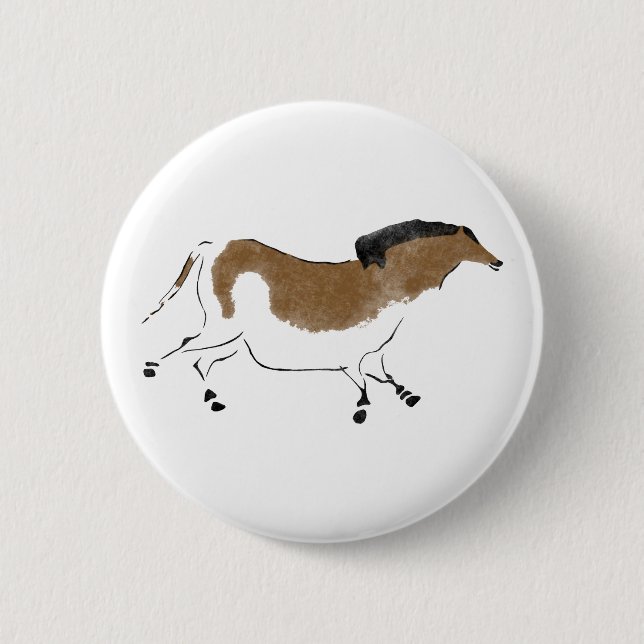 Badge Rond 5 Cm Cheval chinois (Devant)