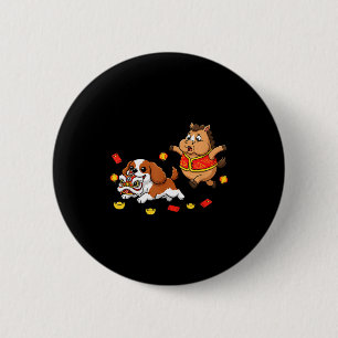 Badge Rond 5 Cm Cheval Chinois Cavalier King Charles Spaniel Heure