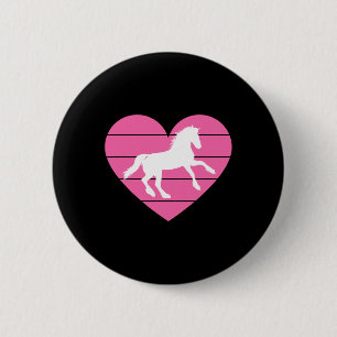 Badge Rond 5 Cm Cheval Coeur en forme de conception - Cheval Horse