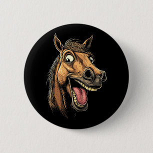 Badge Rond 5 Cm Cheval cool Montrant Langue Chevaux Équitation À C