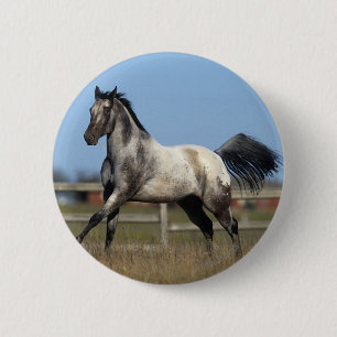 Badge Rond 5 Cm Cheval d'Appaloosa courant 3