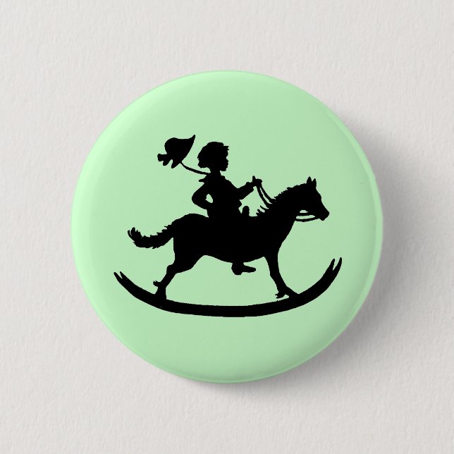 Badge Rond 5 Cm Cheval de basculage (Devant)