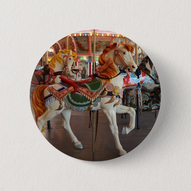 Badge Rond 5 Cm Cheval de carrousel, 2 (Devant)
