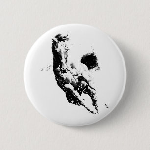 Badge Rond 5 Cm Cheval de course