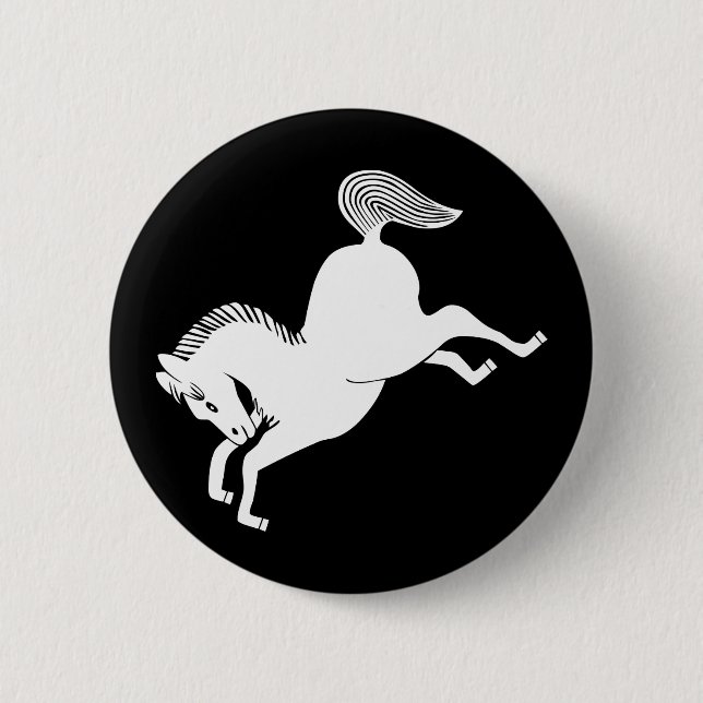 Badge Rond 5 Cm Cheval de course (Devant)