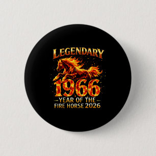 Badge Rond 5 Cm Cheval de feu légendaire 1966 60e anniversaire 202