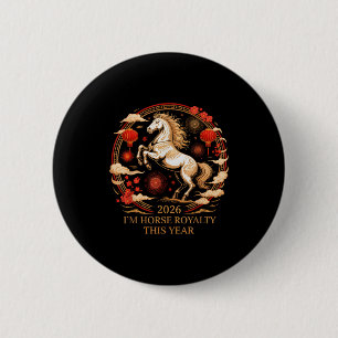 Badge Rond 5 Cm Cheval de la royauté Kawaii 2026 Dame de la fortun
