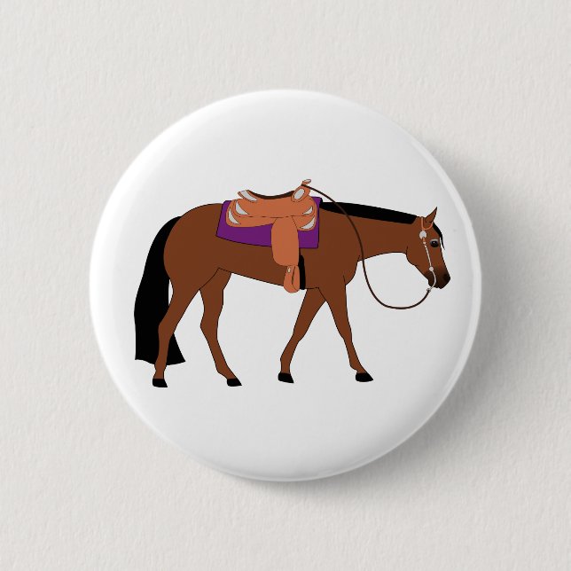Badge Rond 5 Cm Cheval de Plaisir de l'Ouest (Devant)