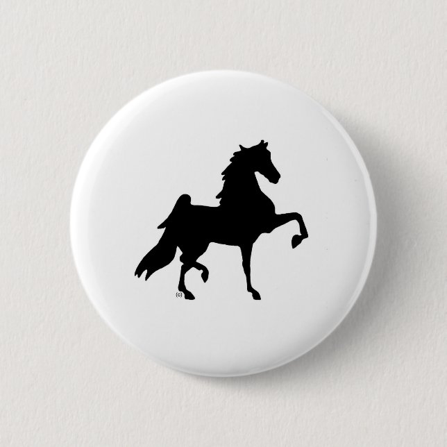 Badge Rond 5 Cm Cheval de Saddlebred d'Américain (Devant)