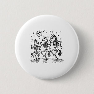 Badge Rond 5 Cm Cheval de squelette drôle dansant amoureux de chev