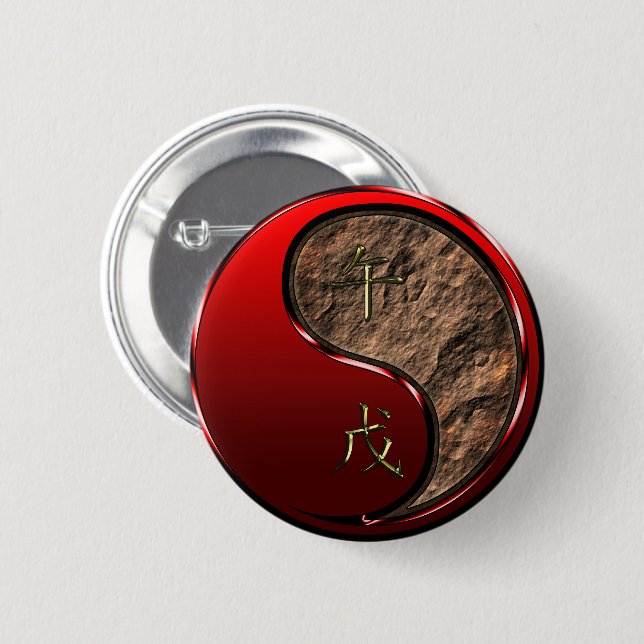 Badge Rond 5 Cm Cheval de Terre (Devant & derrière)