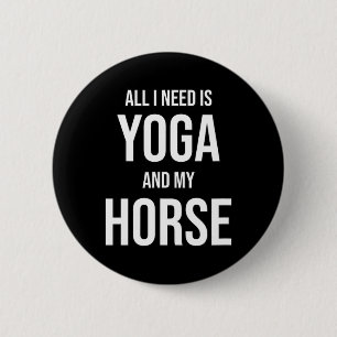 Badge Rond 5 Cm Cheval de Yoga pour Yogini
